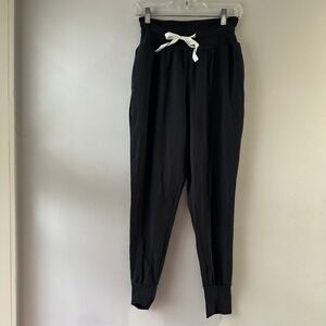Gymshark Black High Waisted Joggers‎ Sweatpants Womens XS Elastic Waist Tie